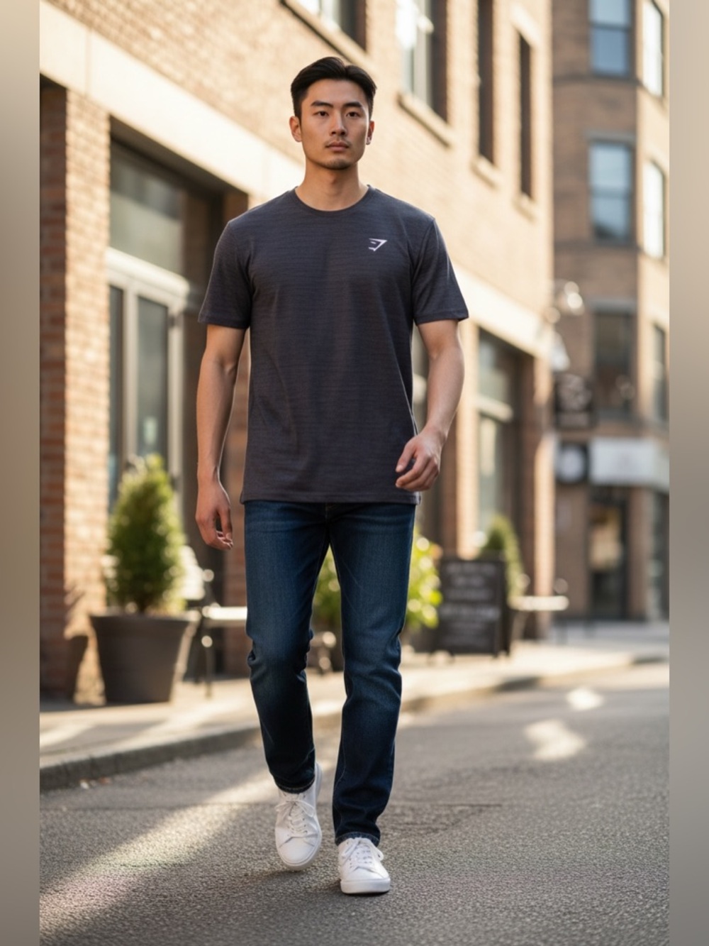 Gymshark Men’s Gray Athletic Performance T-Shirt Short Sleeve Size Medium